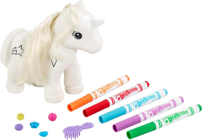 CRAYOLA Colour 'n' Style Unicorn | Colour Your Own Unicorn Again and Again | Includes Washable Marker Pens, Beads & Hairbrush | Ideal for Kids Aged 4+