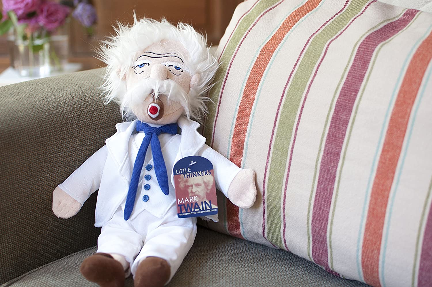 The Unemployed Philosophers Guild Mark Twain Little Thinker - 11" pluche pop voor kinderen en volwassenen