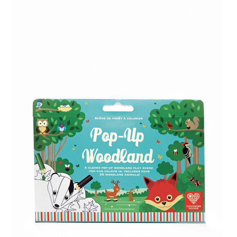 Clockwork Soldier Paper Craft Pop Up Woodland colour in Play Scene Children Activity set