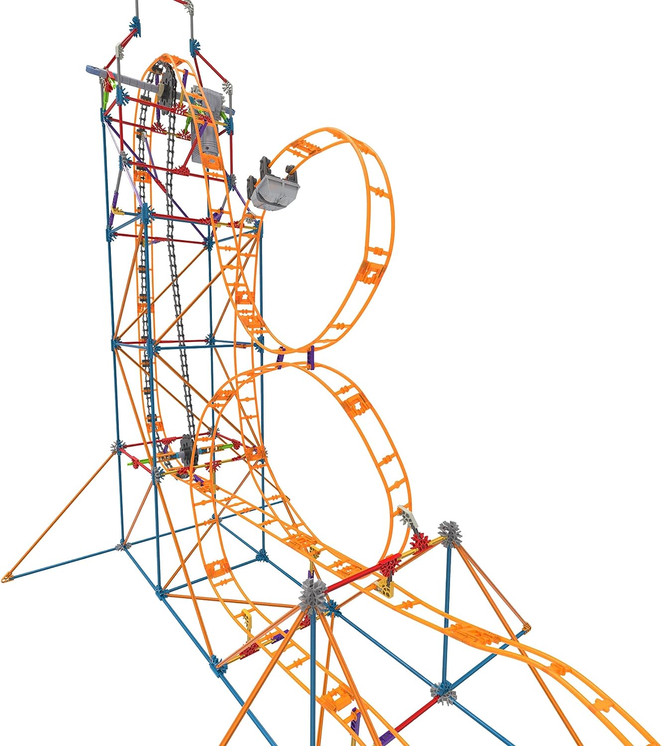 K'NEX Amazin' 8 Coaster Colourful Construction Set for Boys and Girls, 448 Piece Kids Building Set for Children Ages 7+ Basic Fun 80216 Single