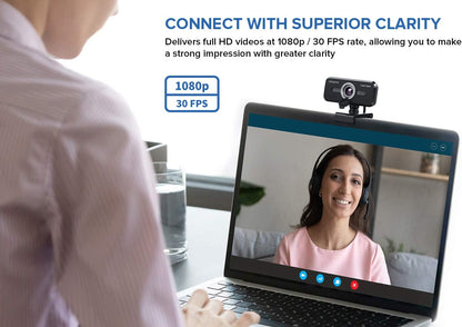 CREATIVE Live! Cam Sync 1080p V2 Full HD Wide Angle USB Webcam with Automatic Mute and Noise Cancelling for Video Calls & Amazon Basics Lightweight Mini Tripod