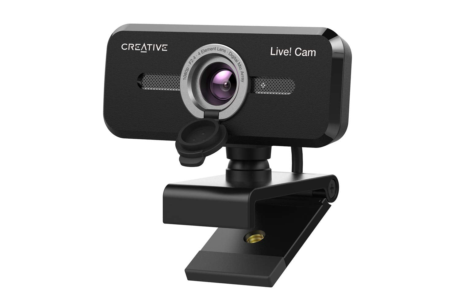 CREATIVE Live! Cam Sync 1080p V2 Full HD Wide Angle USB Webcam with Automatic Mute and Noise Cancelling for Video Calls & Amazon Basics Lightweight Mini Tripod