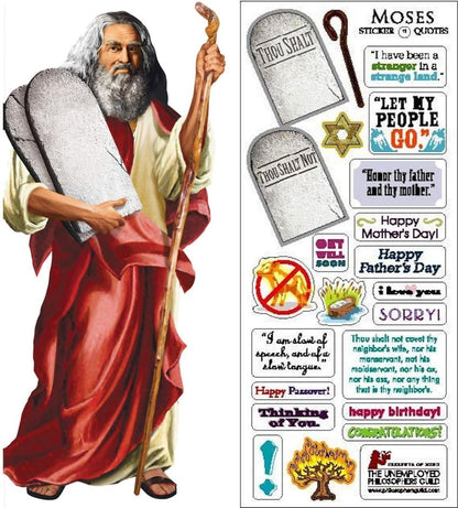 The Unemployed Philosophers Guild Moses Quotable Notable – Greeting Card with Sticker Quotes