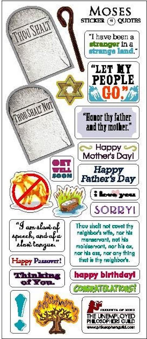 The Unemployed Philosophers Guild Moses Quotable Notable – Greeting Card with Sticker Quotes