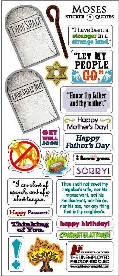 The Unemployed Philosophers Guild Moses Quotable Notable – Greeting Card with Sticker Quotes