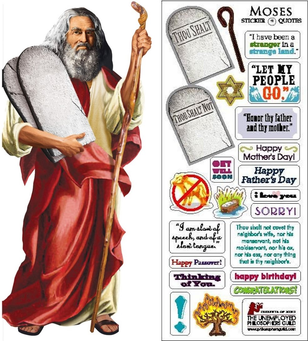 The Unemployed Philosophers Guild Moses Quotable Notable – Greeting Card with Sticker Quotes
