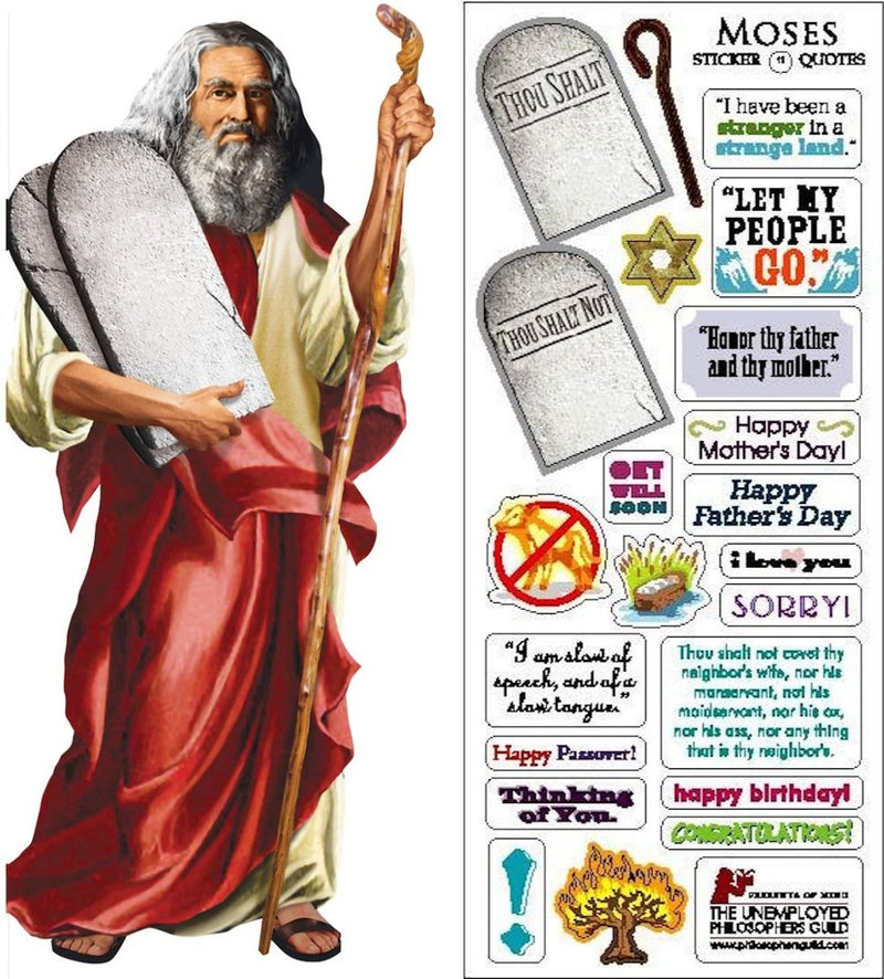 The Unemployed Philosophers Guild Moses Quotable Notable – Greeting Card with Sticker Quotes