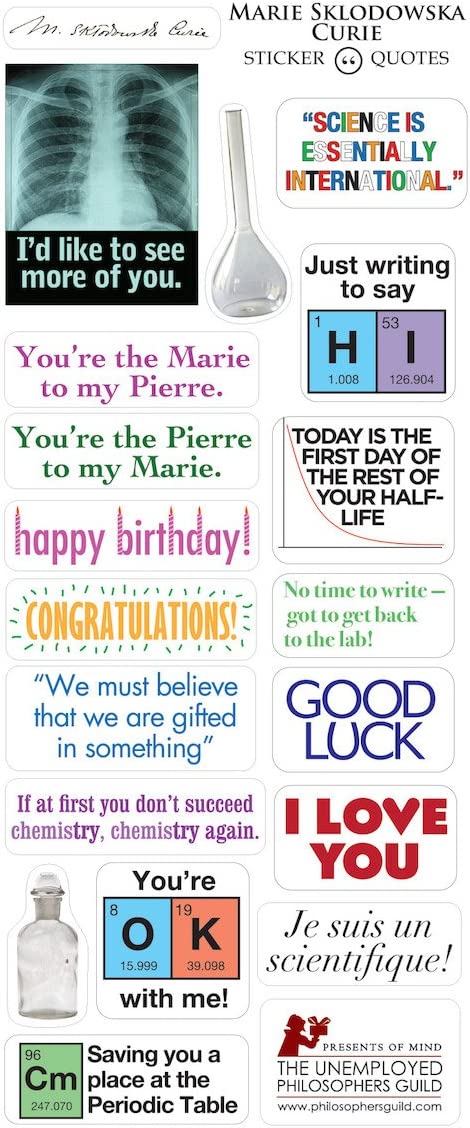 Marie Curie Quotable Notable - Greeting Card And Sticker Sheet - [Dutch Import]