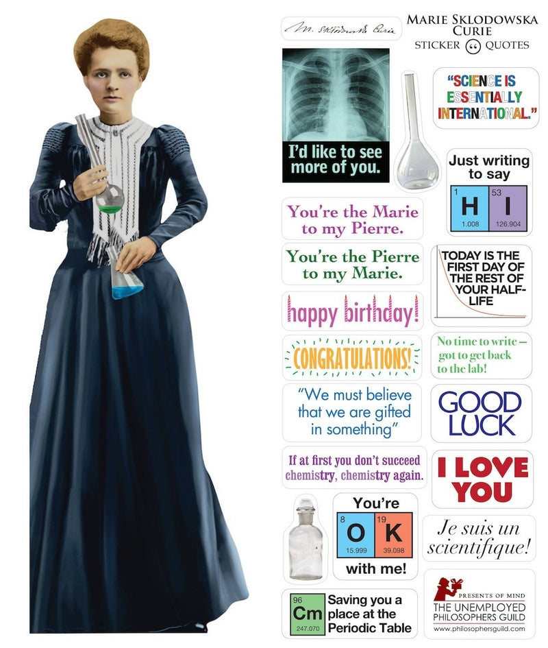 Marie Curie Quotable Notable - Greeting Card And Sticker Sheet - [Dutch Import]