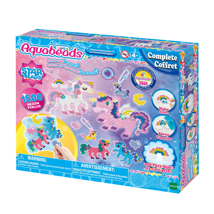 Aquabeads 31944 Mystic Unicorn Set, Multi Color & Jewel 79178 Bead Pack - Multi-coloured