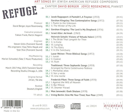 Refuge: Art Songs By Jewish American Refugee Composers