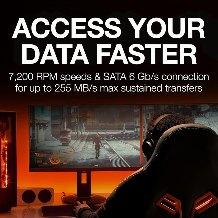 Seagate FireCuda HDD, 8 TB, Internal Hard Drive HDD - 3.5 Inch CMR SATA 6 Gb/s 7,200 RPM 256 MB Cache 300 TB/year, 3 year Rescue Services (ST8000DXA01