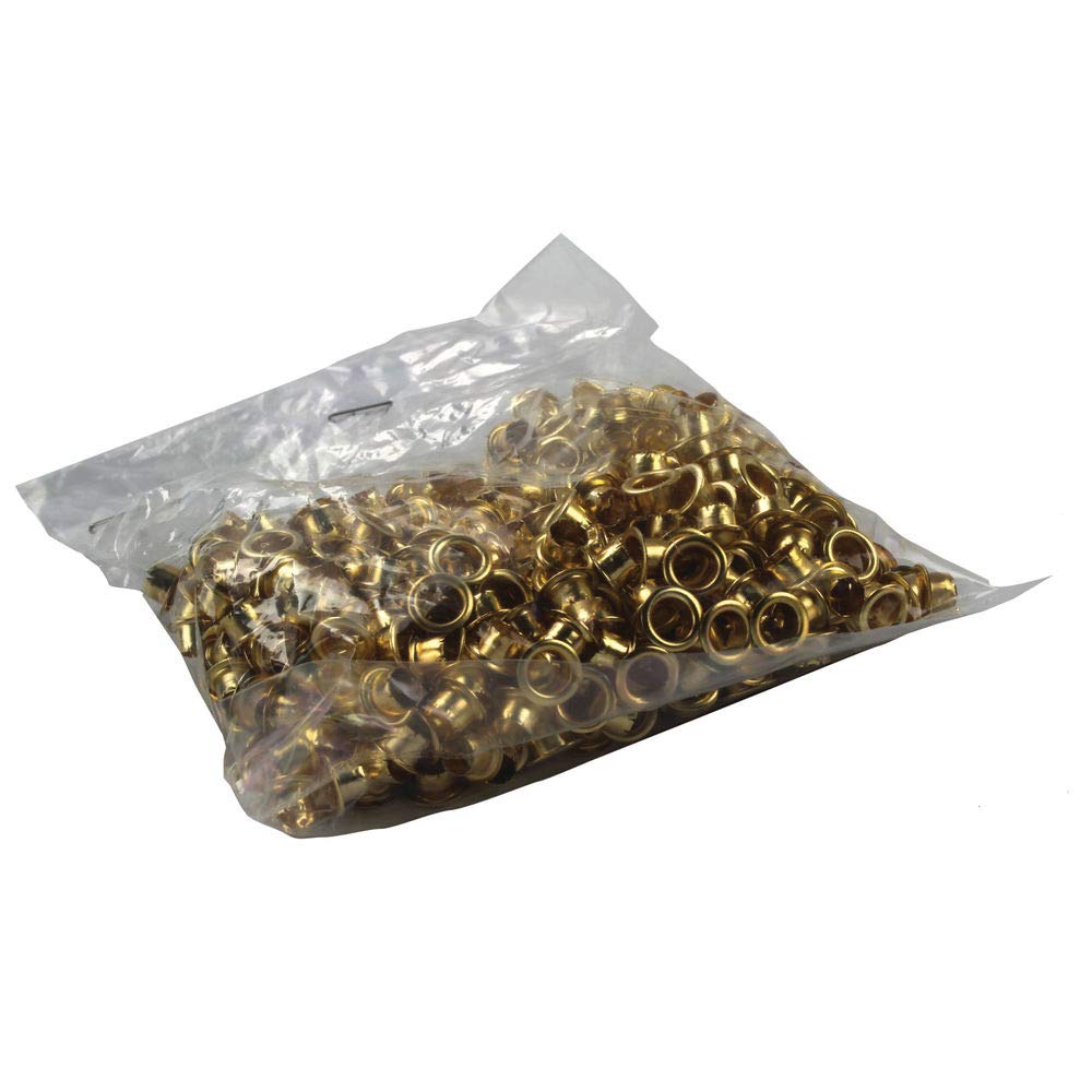 Rexel Natural Brass Finish Eyelets, For up to 15 Sheets, 4.7 mm Diameter and 3.2 mm Length, Use with Hole Punch and Eyelet Pliers, Copper Plated, Pack of 500, 20320050 1 Pack of 500