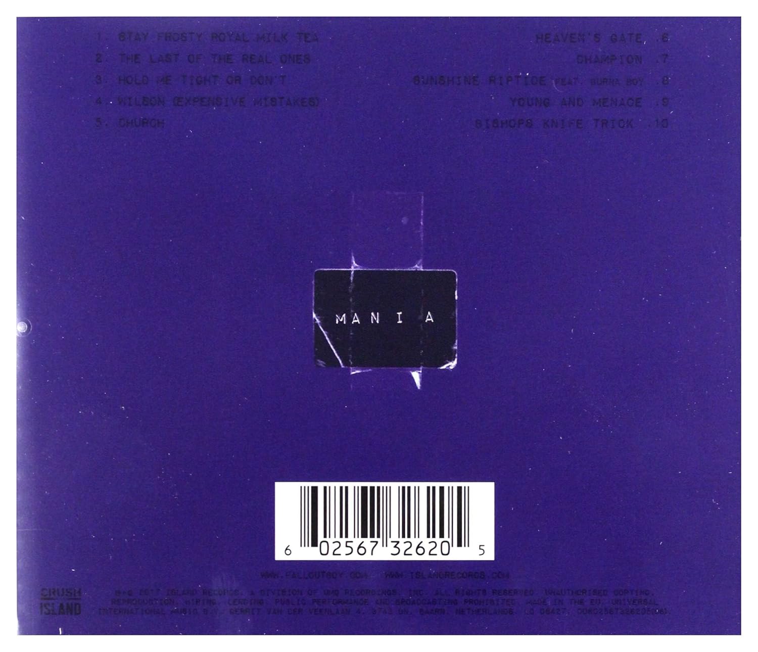 Fall Out Boy Mania Cd (Full Length