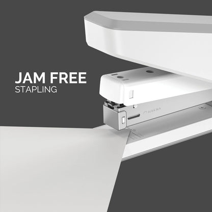 Fellowes Jam Free Stapler, 25 Sheet Capacity - LX850 Easy-Press Full Strip Antibacterial Manual Stapler – Uses Both 24/6mm and 26/6mm Staples – Includes a Box of 5000 26/6mm Full Strip Staples