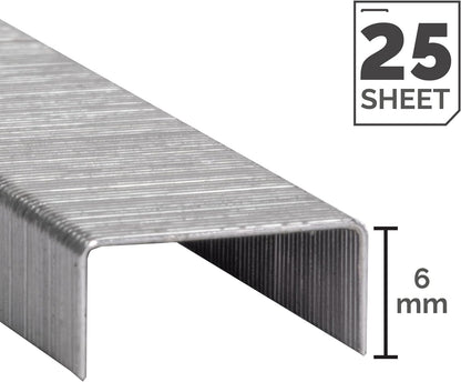 Fellowes Staples 26/6mm for Half Strip Staplers – Box of 5000, 1 Pack – Silver