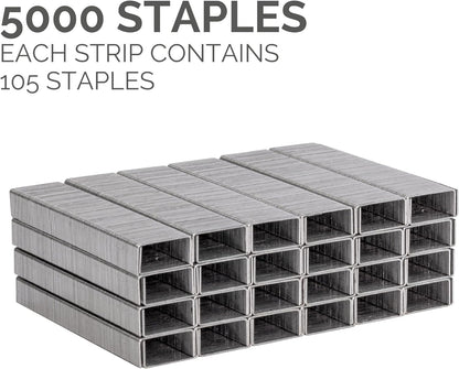 Fellowes Staples 26/6mm for Half Strip Staplers – Box of 5000, 1 Pack – Silver