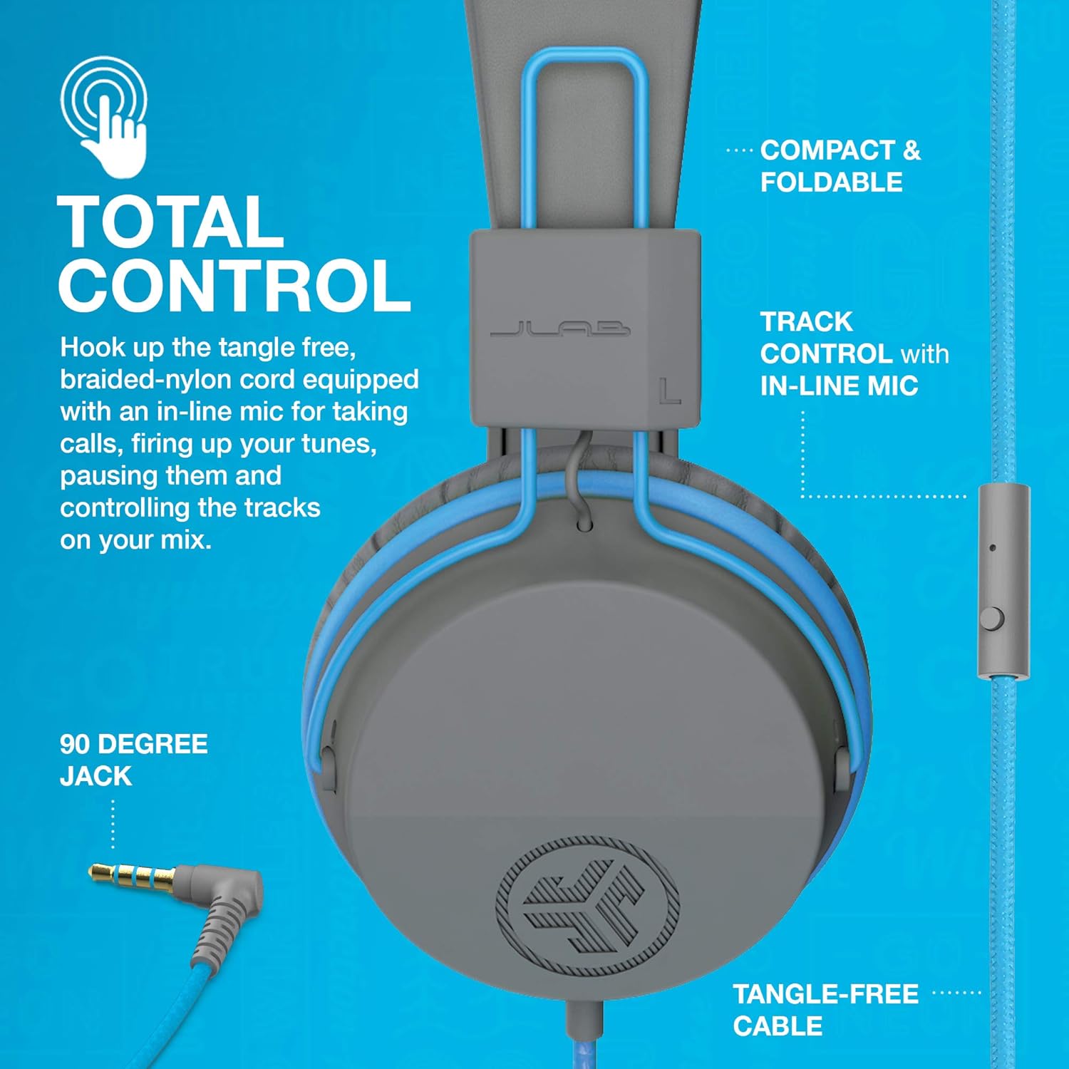 JLab JBuddies Studio Kids Headphones Wired - On-Ear Childrens Headphones for Boys & Girls, Volume Limited Kids Earphones with Microphone, Noise Isolation, Adjustable Child Headphones