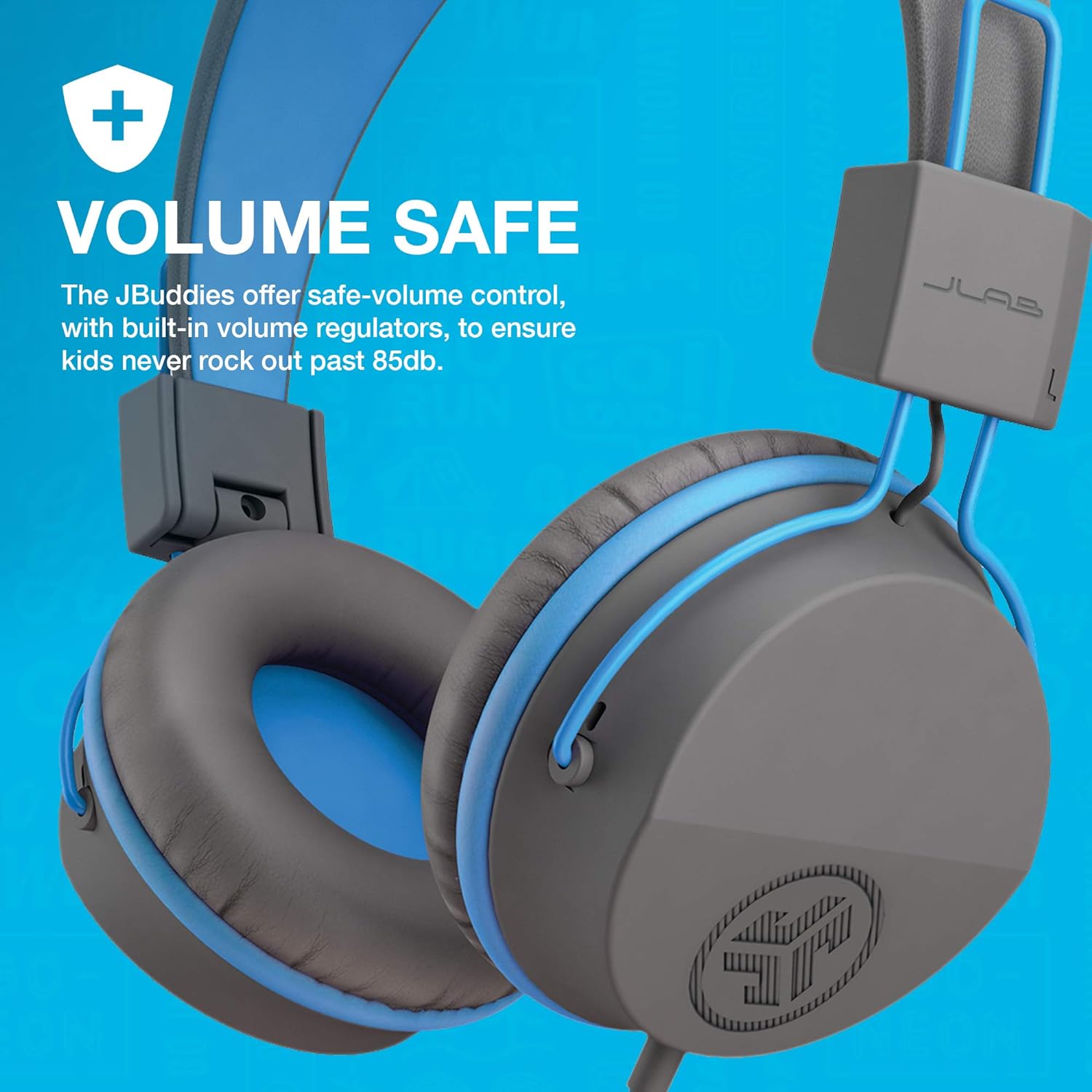 JLab JBuddies Studio Kids Headphones Wired - On-Ear Childrens Headphones for Boys & Girls, Volume Limited Kids Earphones with Microphone, Noise Isolation, Adjustable Child Headphones