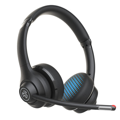 JLab Go Work Wireless Headsets with Microphone - 45+ Playtime Bluetooth PC Headset, Multipoint Connect to Computer & Mobile - On Ear Wired or Wireless Office Laptop Headphones with Microphone