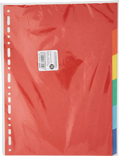 Exacompta - Ref 2006E - Forever Collection - 100% Recycled Dividers - Suitable for A4 Documents, 220gsm 100% Recycled Card, 6 Position - Multicoloured