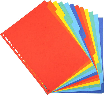 Exacompta - Ref 2012E - Forever Collection - 100% Recycled Dividers - Suitable for A4 Documents, 220gsm 100% Recycled Card, 12 Position - Multicoloured