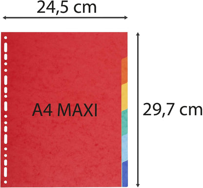 Exacompta - Ref 2106E - Forever Collection - 100% Recycled Dividers - Suitable for A4+ Documents, 220gsm 100% Recycled Card, 6 Position - Multicoloured