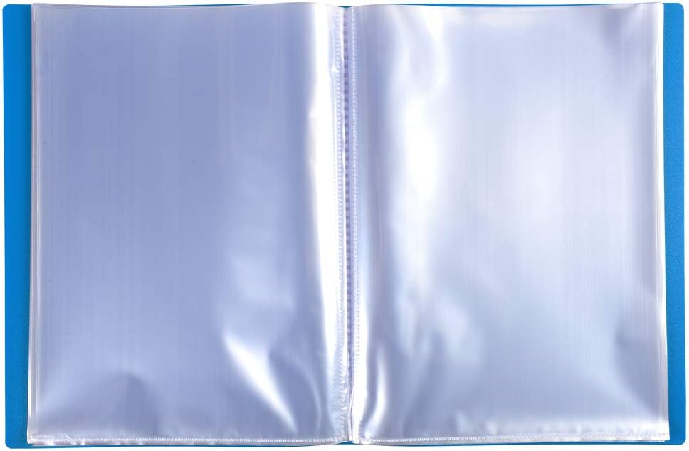 Exacompta - Ref 8522E - Soft PP Display Book - Suitable for A4 Documents, Made from Polypropylene, Lightweight, 20 Pockets, 40 Viewing Pages - Blue Cover