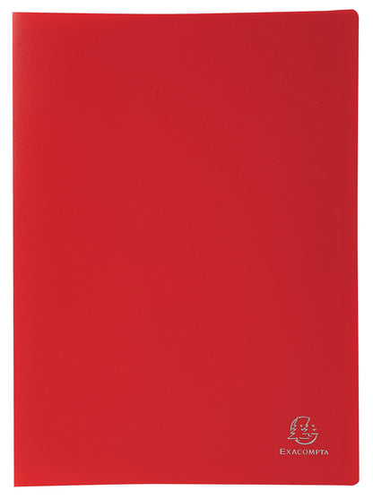 Exacompta - Ref 8525E - Soft PP Display Book - Suitable for A4 Documents, Made from Polypropylene, Lightweight, 20 Pockets, 40 Viewing Pages - Red Cover