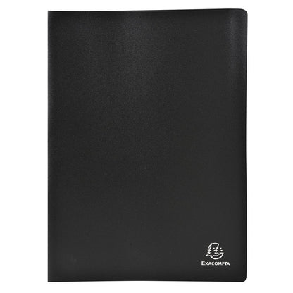 Exacompta - Ref 8541E - Soft PP Display Book - Suitable for A4 Documents, Made from Polypropylene, Lightweight, 40 Pockets, 80 Viewing Pages - Black Cover