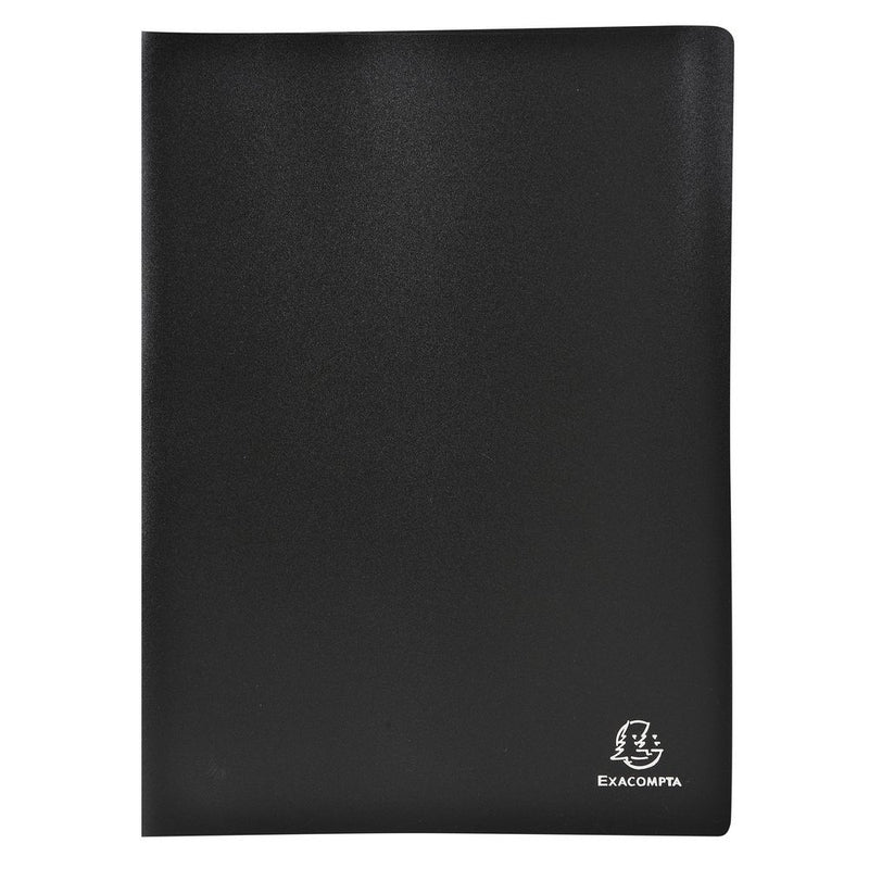Exacompta - Ref 8541E - Soft PP Display Book - Suitable for A4 Documents, Made from Polypropylene, Lightweight, 40 Pockets, 80 Viewing Pages - Black Cover