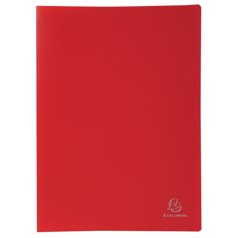 Exacompta - Ref 8545E - Soft PP Display Book - Suitable for A4 Documents, Made from Polypropylene, Lightweight, 40 Pockets, 80 Viewing Pages - Red Cover