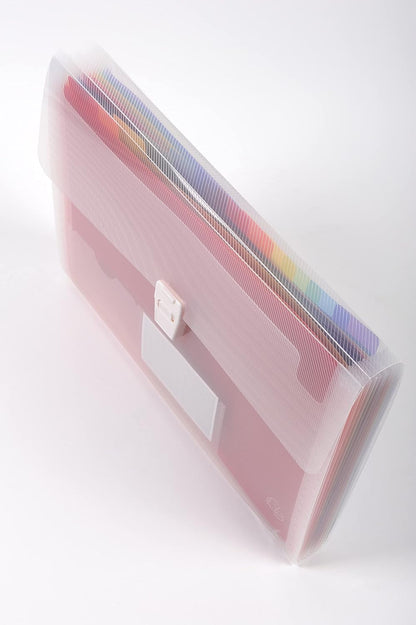 Exacompta - Ref 55298E - Crystal Multipart Expanding Case - 330 x 250mm in Size, Ideal for A4 Size Documents, 13 Tabbed Sections, Holds up to 400 Sheet