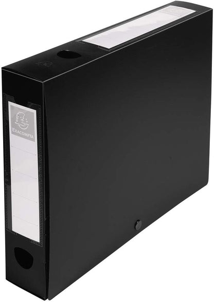 Exacompta - Ref 59631E - Plastic Filing Box - 250 x 330mm in Size, Suitable for Holding A4 Documents, 6cm Spine, 2 x Spine Labels & 2 x Finger Holes