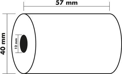 Exacompta - Rollo de papel térmico (55 g, 1 capa, 57 x 40 x 12, 10 unidades