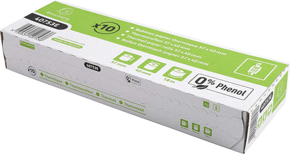 Exacompta - Rollo de papel térmico (55 g, 1 capa, 57 x 40 x 12, 10 unidades