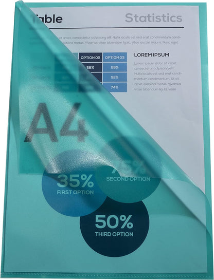 Exacompta - Ref 56113E - Grained PP Cut Flush Folder - Suitable for A4 Documents, 0.1mm Polypropylene, Top-Right Opening, Cut Out For Easy Opening - Green (Bag of 10
