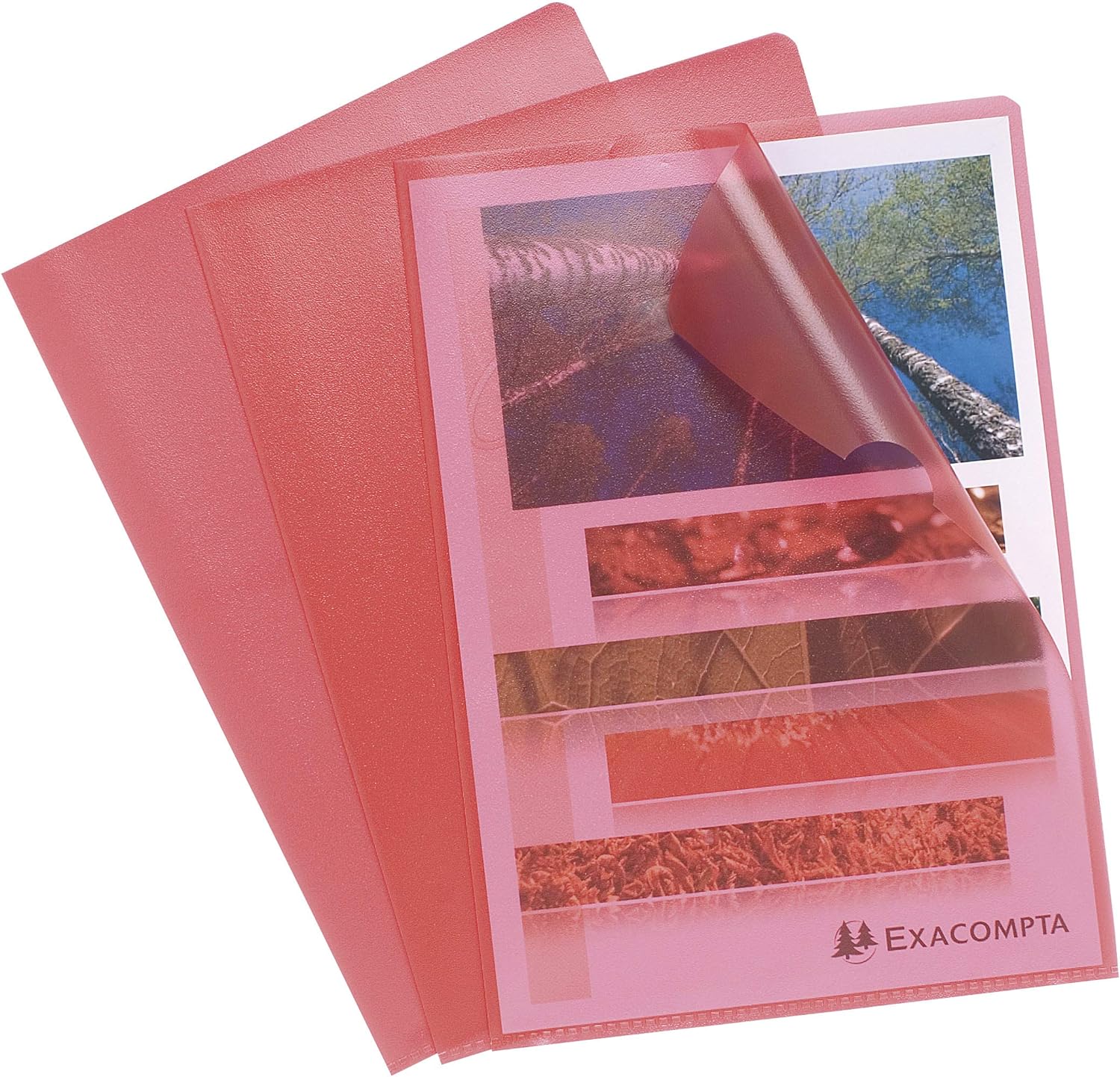 Exacompta - Ref 56115E - Grained PP Cut Flush Folder - Suitable for A4 Documents, 0.1mm Polypropylene, Top-Right Opening, Cut Out For Easy Opening - Red (Bag of 10