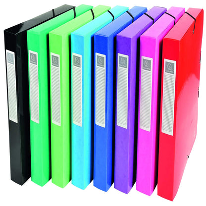 Exacompta - Ref 59929E - Iderama Collection - Filing Box - 240 x 320mm in Size, Suitable for Holding A4 Documents, 40mm Spine, Spine Label - Assorted Colours (Pack of 8
