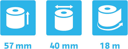 Exacompta 40339E - Bobina 1 pliegue térmico para tarjeta, 10 unidades, 57 x 40 mm