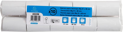 Exacompta 40339E - Bobina 1 pliegue térmico para tarjeta, 10 unidades, 57 x 40 mm