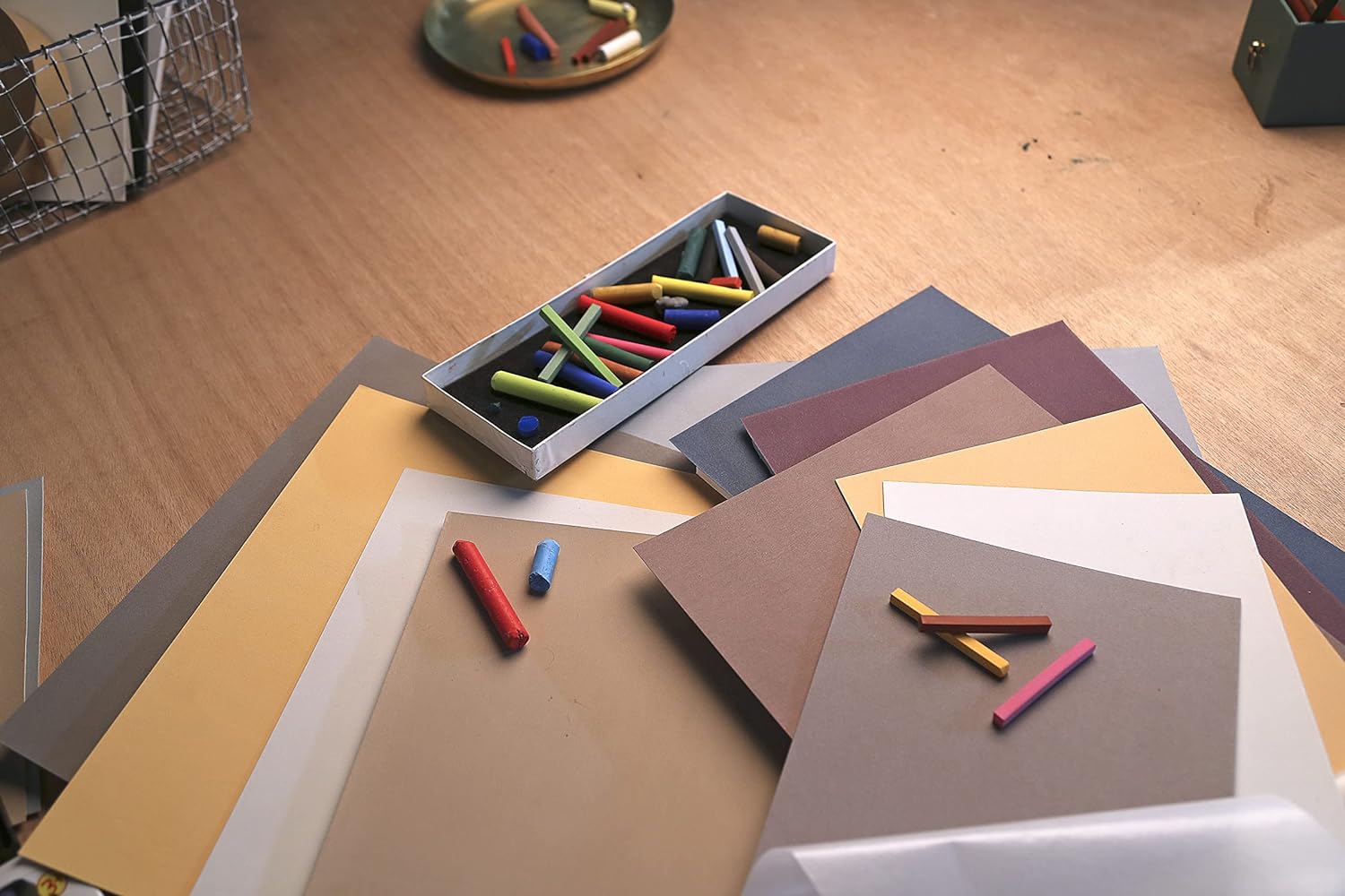 Clairefontaine - Ref 96008C - Pastelmat Pastel Card Pad No.2 (12 Sheets) - 360gsm Card - 30 x 40cm - Assorted Colours - Specially Formulated For Use With Pastels