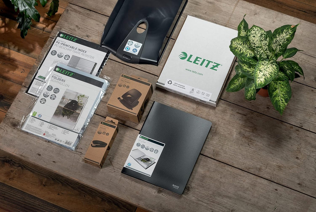 Leitz Index Folder Divider, 1-20 Numerical Tabs, A4, Extra Wide, 90% Recycled Plastic, Eco Friendly, Premium Quality, Recycle Range, 12110095, Black, 30.9 x 24.3 x 0.6 cm