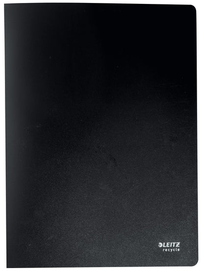 Leitz A4 Display Book, Includes 20 Fixed Plastic Pockets, 40 Sheet Capacity, 100% Recyclable, Eco Friendly, Recycle Range, 46760095, Black