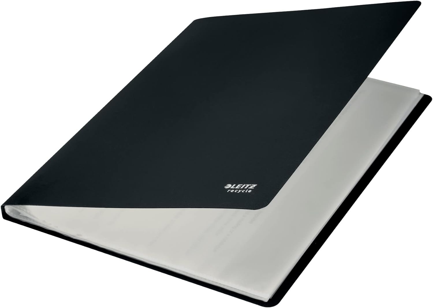 Leitz A4 Display Book, Includes 20 Fixed Plastic Pockets, 40 Sheet Capacity, 100% Recyclable, Eco Friendly, Recycle Range, 46760095, Black