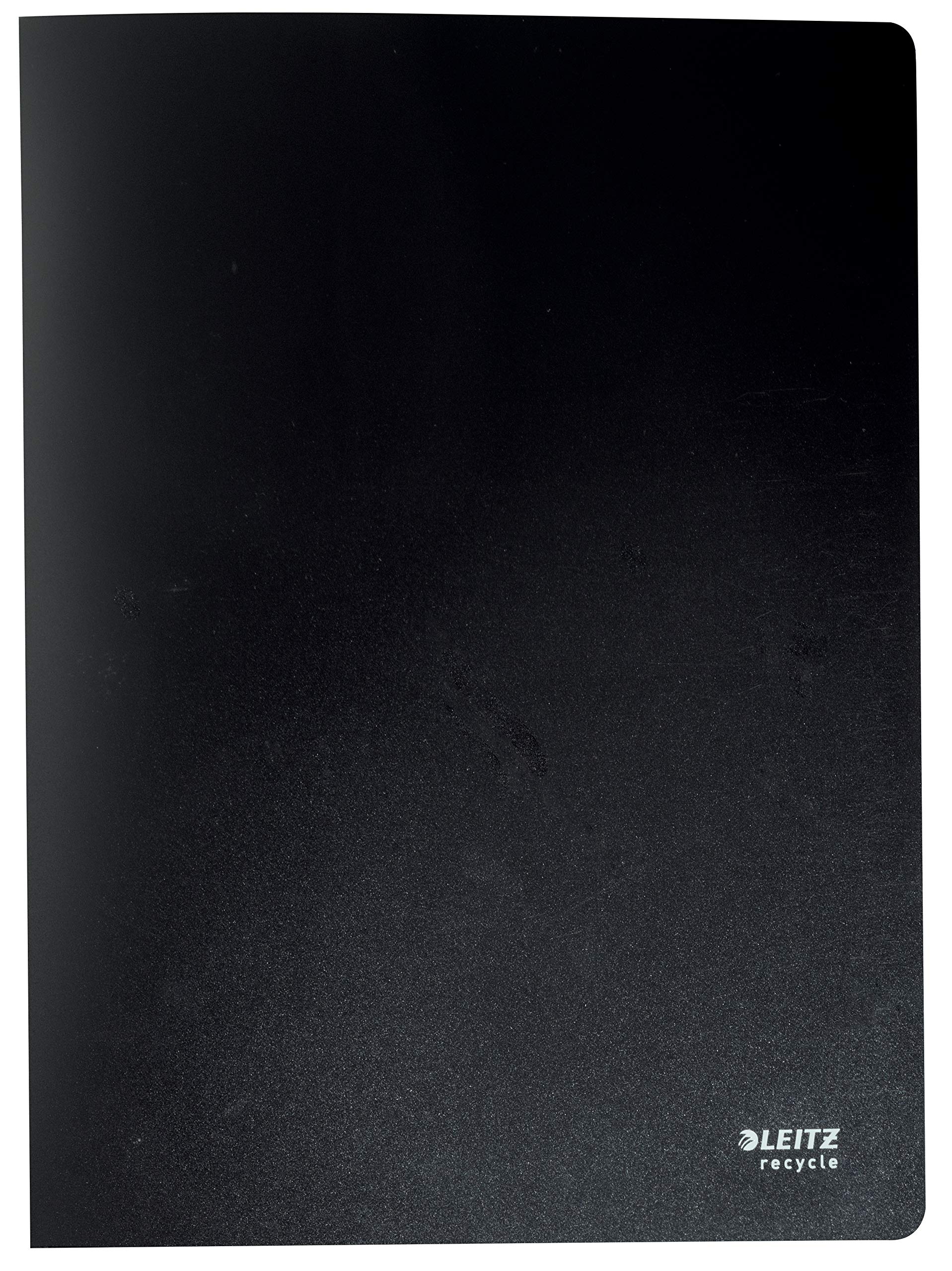 Leitz A4 Display Book, Includes 40 Fixed Plastic Pockets, 80 Sheet Capacity, 100% Recyclable, Eco Friendly, Recycle Range, 46770095, Black