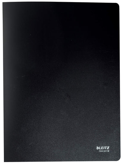 Leitz A4 Display Book, Includes 40 Fixed Plastic Pockets, 80 Sheet Capacity, 100% Recyclable, Eco Friendly, Recycle Range, 46770095, Black