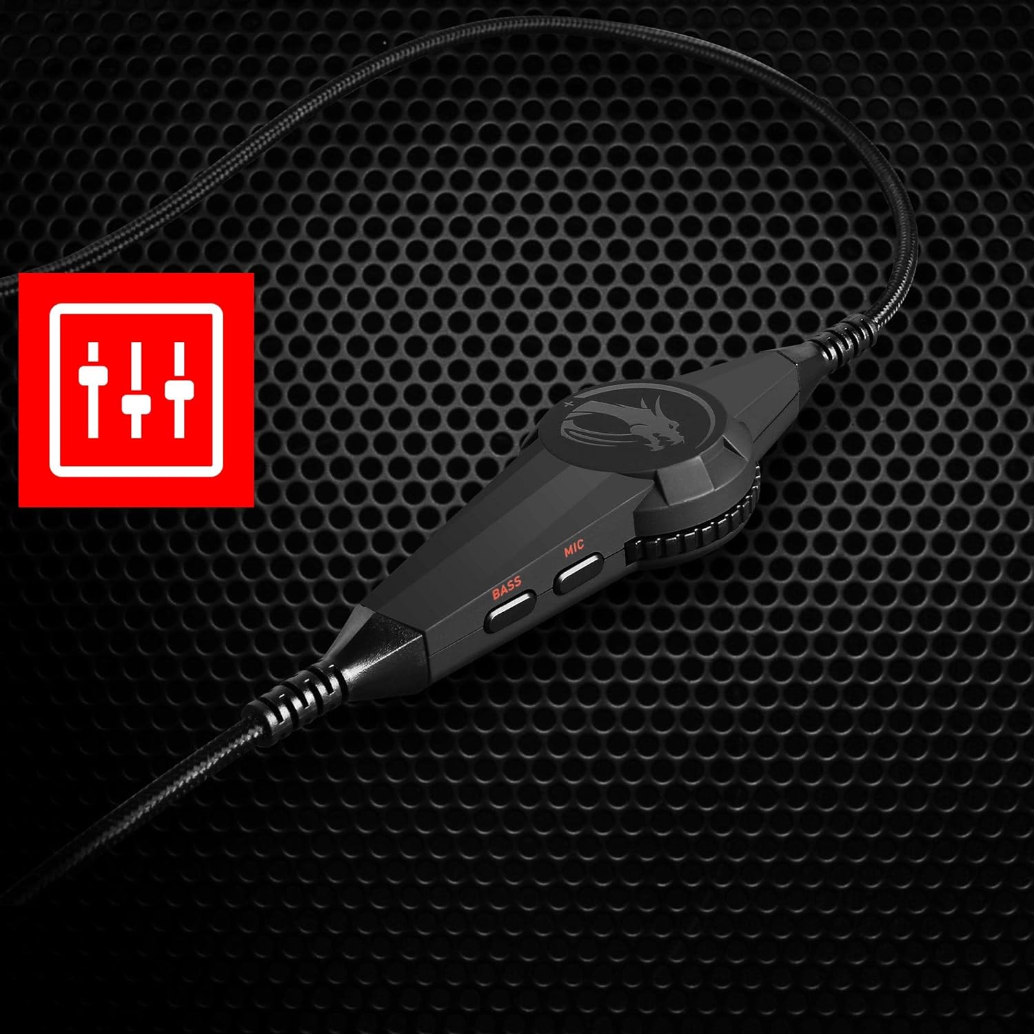 MSI DS502 GAMING HEADSET - 7.1 Virtual Surround Sound Headphones, Vibration Feedback, 40mm Neodymium Drivers, laptop, Omnidirectional Microphone, Inline Controls, USB 2.0 Connector - Wired