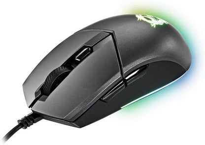 MSI CLUTCH GM11 Gaming Mouse - 5000 DPI Optical Sensor, Symmetrical, 10M+ Click OMRON Switches, 6-Buttons, 1ms Latency, RGB Mystic Light, 89g - Wired