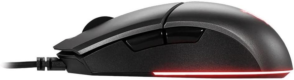 MSI CLUTCH GM11 Gaming Mouse - 5000 DPI Optical Sensor, Symmetrical, 10M+ Click OMRON Switches, 6-Buttons, 1ms Latency, RGB Mystic Light, 89g - Wired